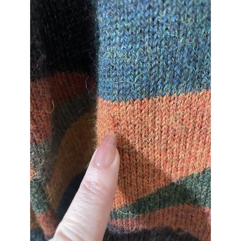 Vintage Men's Baby Alpaca Colorful Cosby Grandpa Sweater PERUVIAN Crewneck - Picture 5 of 7